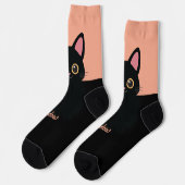 Chaussette Personalized Black Cat Socks - Gift For Cat lovers (Gauche)