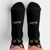 Chaussette Personalized Black Cat Socks - Gift For Cat lovers (Haut)
