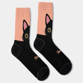 Chaussette Personalized Black Cat Socks - Gift For Cat lovers (Droite)