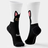Chaussette Personalized Black Cat Socks - Gift For Cat lovers (Angulaire)