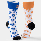 Chaussette Personalized Blue Orange Odd Pickleball Socks (Angulaire)