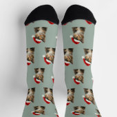 Chaussette Personalized Custom Calico Kitty Cat Christmas (Haut)