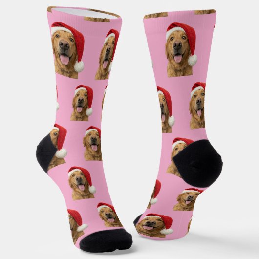 Chaussette Personalized Custom Golden Retriever Christmas  (Angulaire)