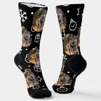 Chaussette Personalized Custom Photo Blob - Winter Husky 
