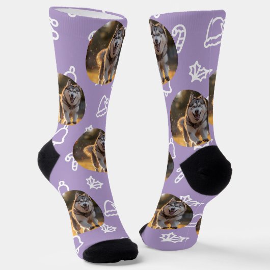 Chaussette Personalized Custom Photo - Winter Celebration (Angulaire)