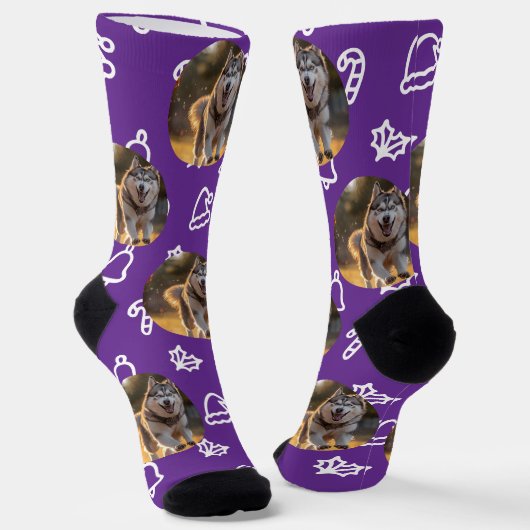 Chaussette Personalized Custom Photo - Winter Celebration (Angulaire)