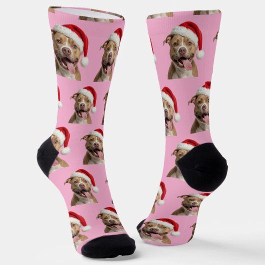 Chaussette Personalized Custom Pitbull Christmas (Angulaire)