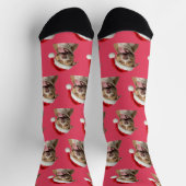 Chaussette Personalized Custom Pitbull Christmas  (Haut)