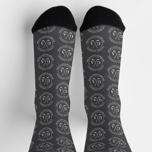 Chaussette Personalized Golf Monogram Pattern grey (Haut)