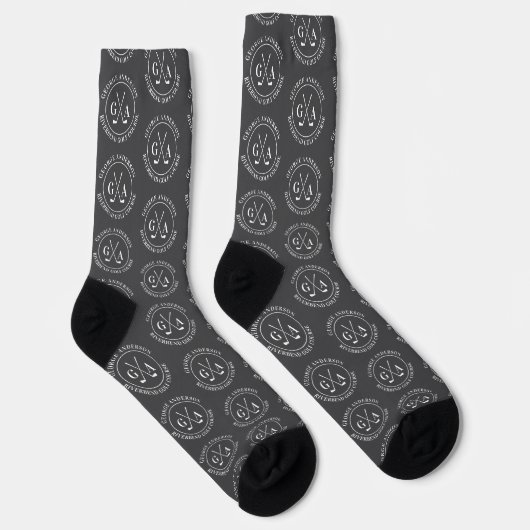 Chaussette Personalized Golf Monogram Pattern grey (Droite)