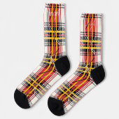 Chaussette Personalized Red and Yellow Tartan Plaid Custom (Gauche)