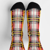 Chaussette Personalized Red and Yellow Tartan Plaid Custom (Haut)