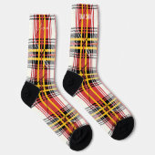 Chaussette Personalized Red and Yellow Tartan Plaid Custom (Droite)