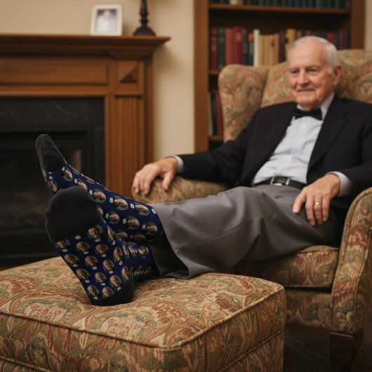 Chaussette Personalized socks with grandpa's photo, Custom