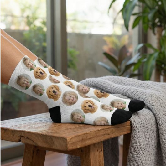 Chaussette Personalized Three-Photo Face Socks | Custom Gift