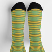 Chaussette personnalisable rayures vert jaune marr (Haut)