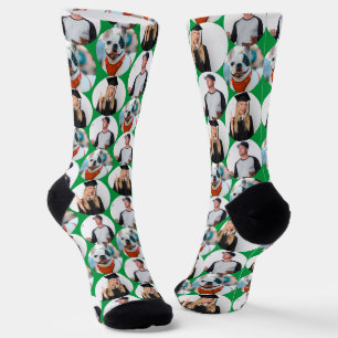 Chaussette Personnalisé 3 Photos Motif Vert
