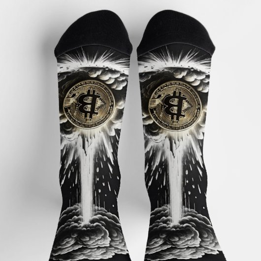 Chaussette Personnalisé "Bitcoin explosion" (Haut)