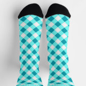 Chaussette Personnalisé Bright Dark Turquoise Bleu Blanc À da (Haut)