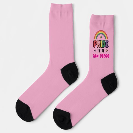 Chaussette Personnalisé City PINK LGBTQ+ Tride Rainbow Pride (Gauche)