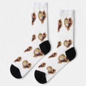 Chaussette Personnalisé Coeur élégant multi photo Socks (Gauche)