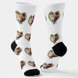 Chaussette Personnalisé Coeur élégant multi photo Socks