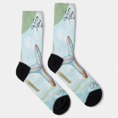 Chaussette Personnalisé mignon étoile Aquarelle bleu ciel (Droite)