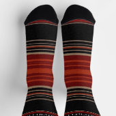 Chaussette Personnalisé Noir Rouge Orange Blancs Aztec (Haut)