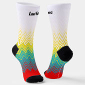 Chaussette Personnalisé Rouge Bleu Jaune Chic Motif unique (Angulaire)