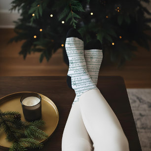 Chaussette Personnalisé Vintage Noël Carol note de musique