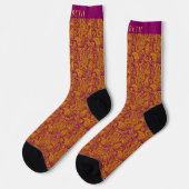 Chaussette Personnalisé violet jaune orange Motif (Gauche)