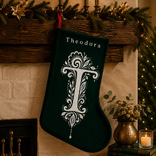 Chaussette personnalisée avec monogramme botanique