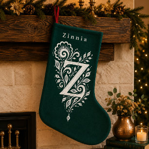 Chaussette personnalisée avec monogramme botanique