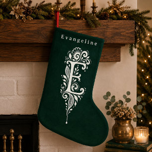 Chaussette personnalisée avec monogramme botanique
