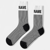 Chaussette Personnaliser LE NOM DE L'ÉQUIPE BLANC Noir (Gauche)