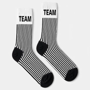Chaussette Personnaliser LE NOM DE L'ÉQUIPE BLANC Noir