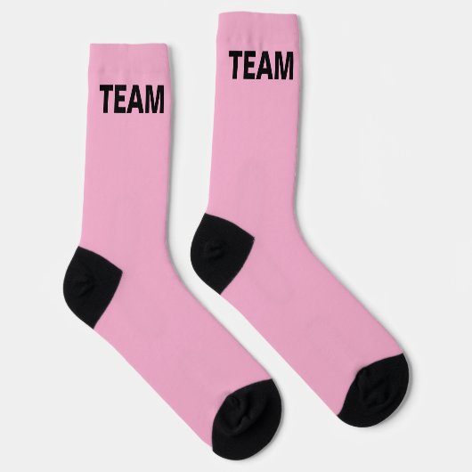 Chaussette Personnaliser le nom de l'équipe rose (Droite)