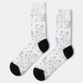 Chaussette Personnaliser mignon licorne magique (Gauche)