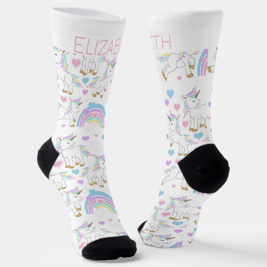 Chaussette Personnaliser mignon licorne magique (Angulaire)