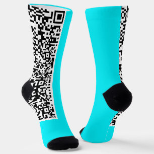 Chaussette Personnalisez vos sockets de code QR Turquoise ou