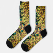 Chaussette Pétales Emerald Green et Gold Peacock (Gauche)