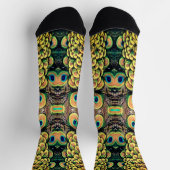 Chaussette Pétales Emerald Green et Gold Peacock (Haut)