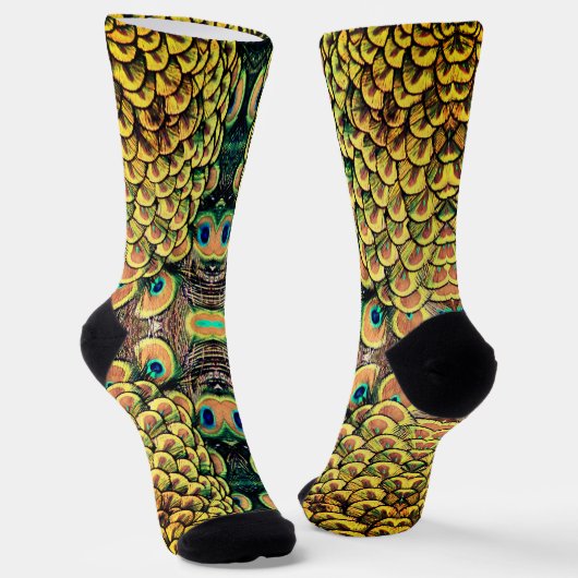 Chaussette Pétales Emerald Green et Gold Peacock (Angulaire)