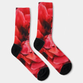 Chaussette Pétales Roses Rouges Profondes Chaussettes Crazy (Droite)