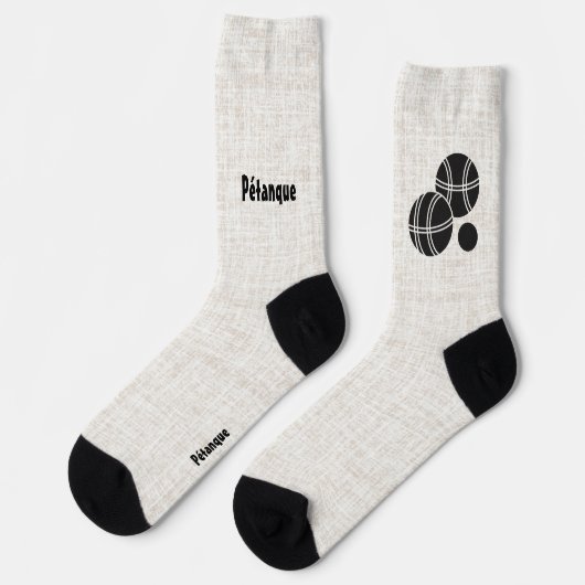 Chaussette Pétanque, Boules, Cochonnet et silhouette de boule (Gauche)