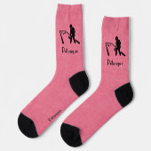 Chaussette Pétanque, Boules, icône noir, rouge (Gauche)