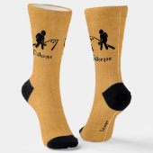 Chaussette Pétanque, Boules, icône noire, jaune  (Angulaire)