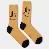 Chaussette Pétanque, Boules, icône noire, jaune  (Droite)