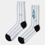 Chaussette Pétanque, Joueuse de boules en bleu (Gauche)