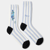 Chaussette Pétanque, Joueuse de boules en bleu (Droite)